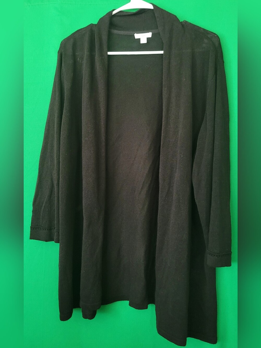 J. Jill Black Open-Front Womens Cardigan Sz XL